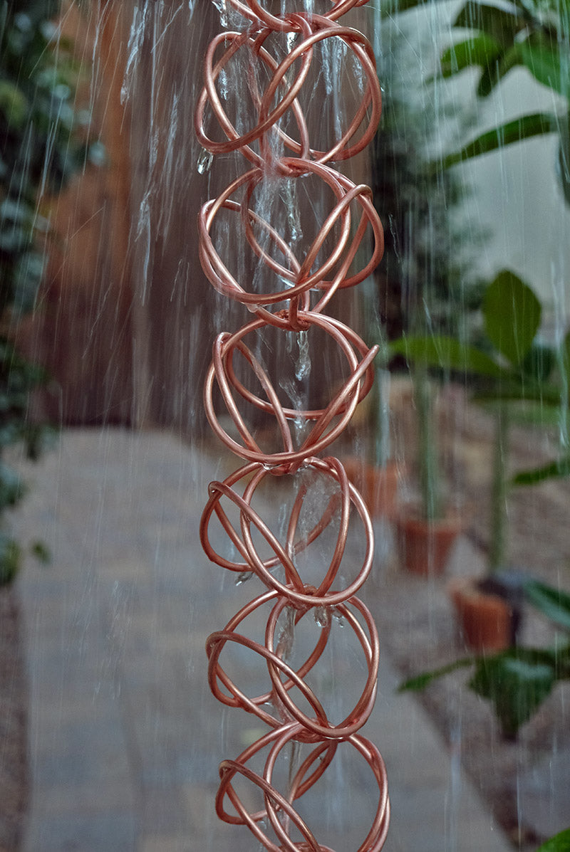 Geo Circles™ Pure Copper Rain Chain SKU 4595-COP