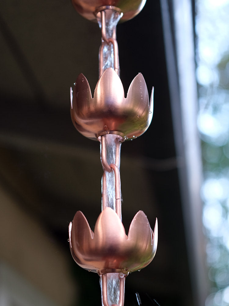 lily cups flower Unfinished Copper Lily Flower Cups 5225 – RainChains.com