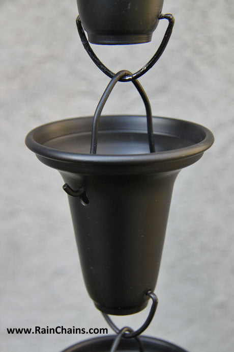 Black Powder Coated Aluminum Flared Cups 7228-BLK – RainChains.com