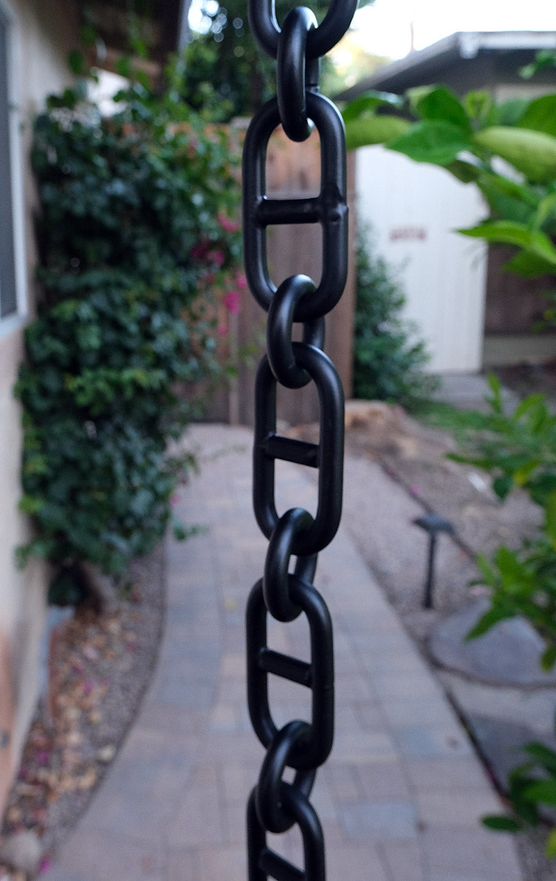 Black Anchor Link Rain Chain ANCH-01-BLK
