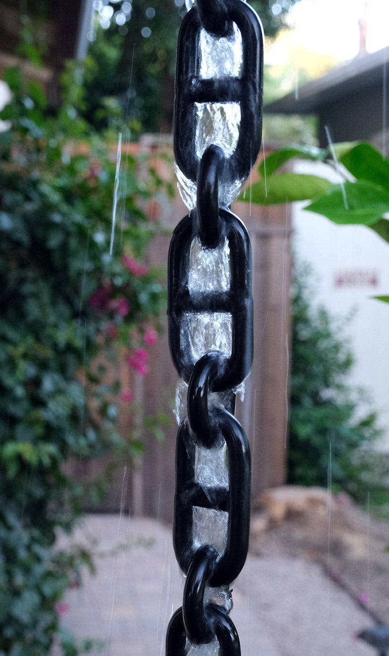 Black Anchor Link Rain Chain ANCH-01-BLK
