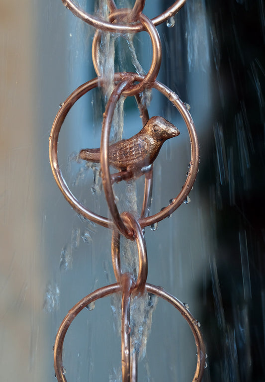 3130-BIC-COP Pure Copper Bird in a Cage™ Rain Chain