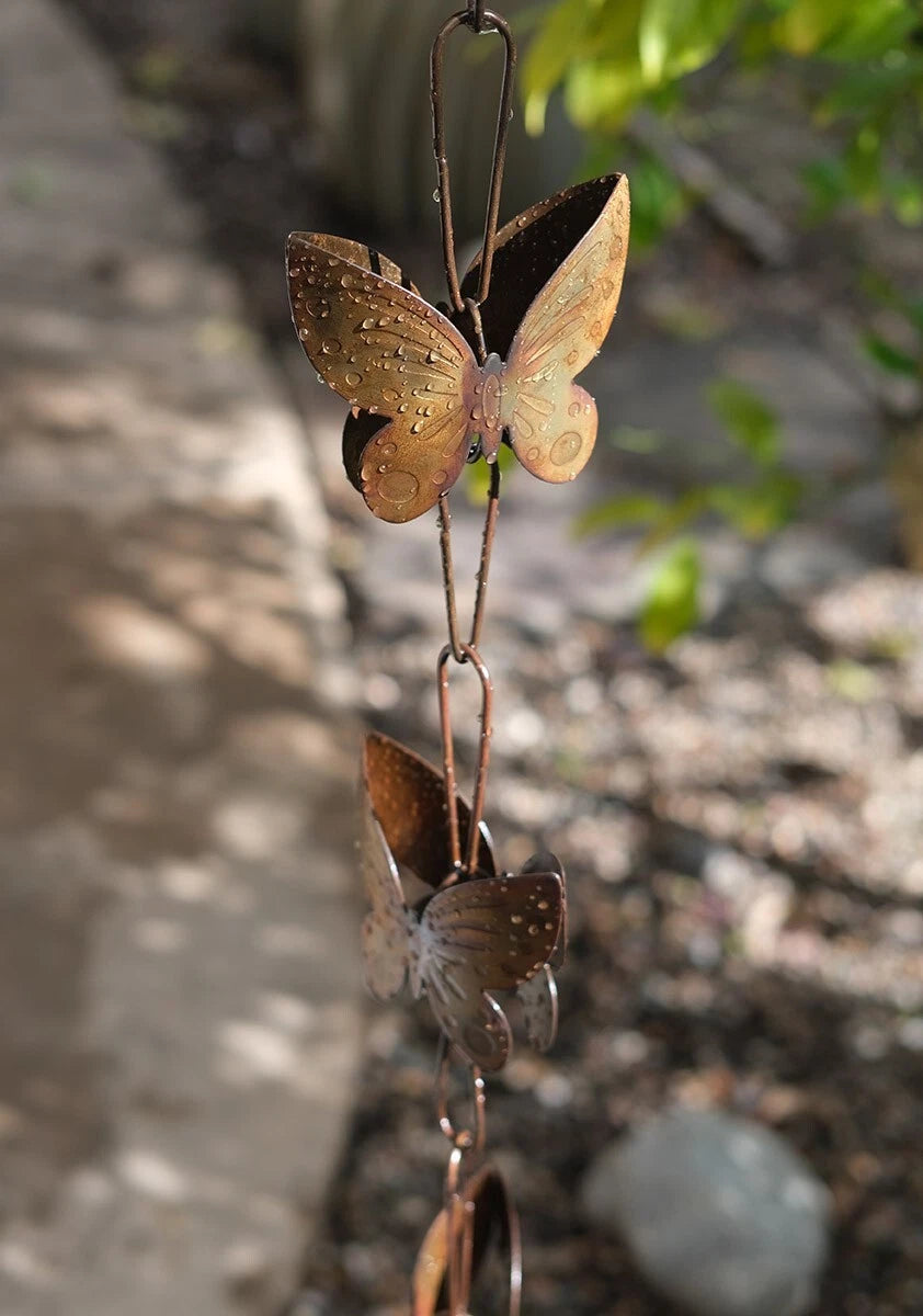 Butterflies Steel Rain Chain Nature Series