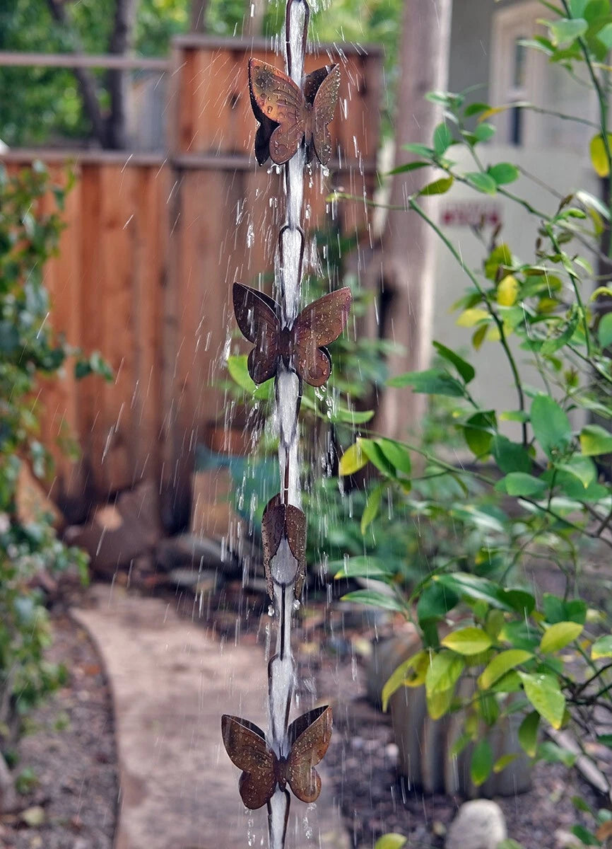 Butterflies Steel Rain Chain Nature Series