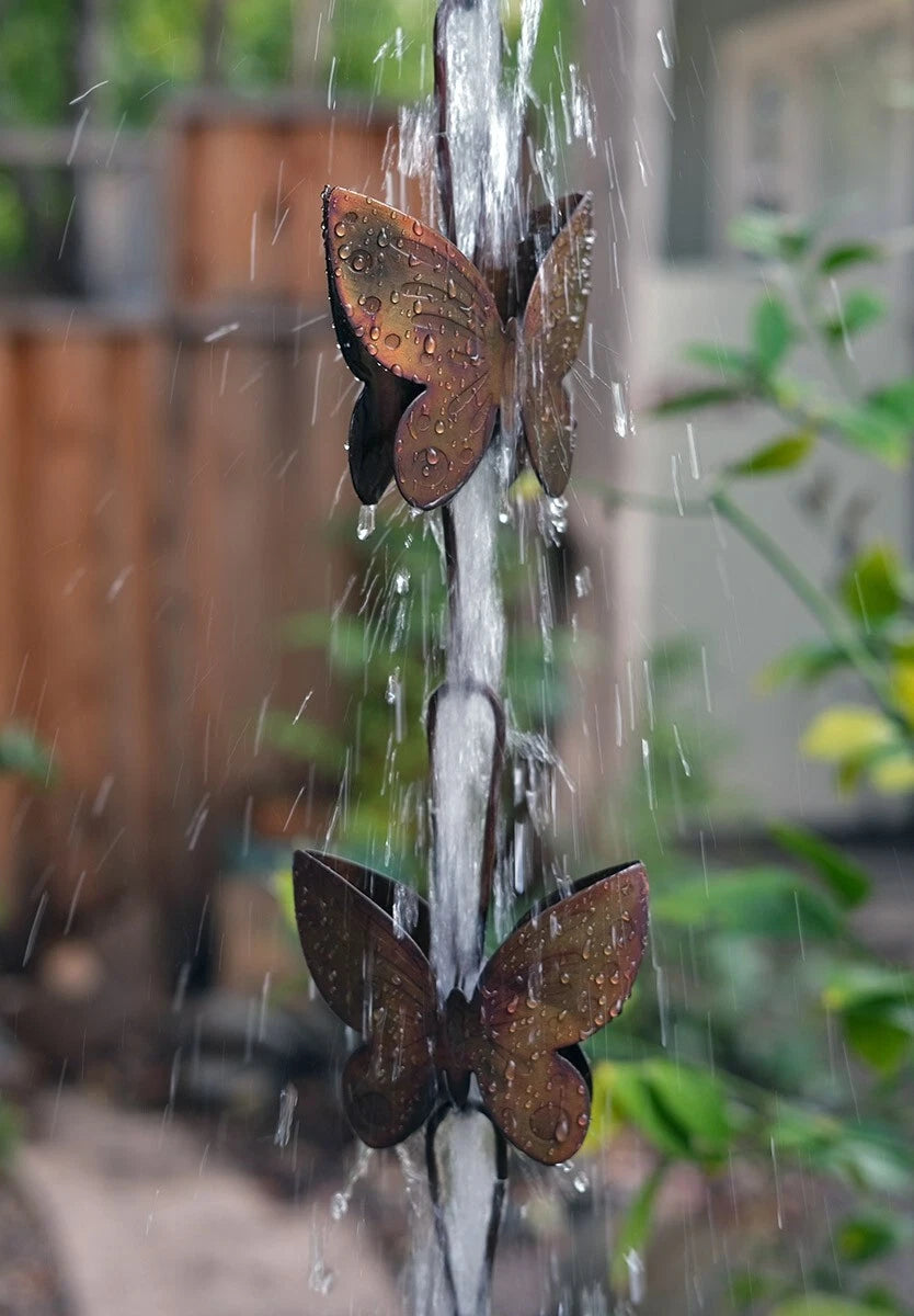 Butterflies Steel Rain Chain Nature Series