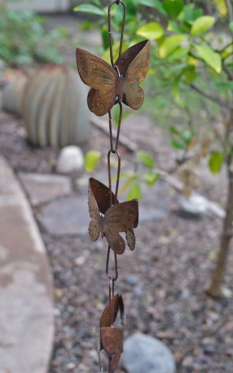 Butterflies Steel Rain Chain Nature Series