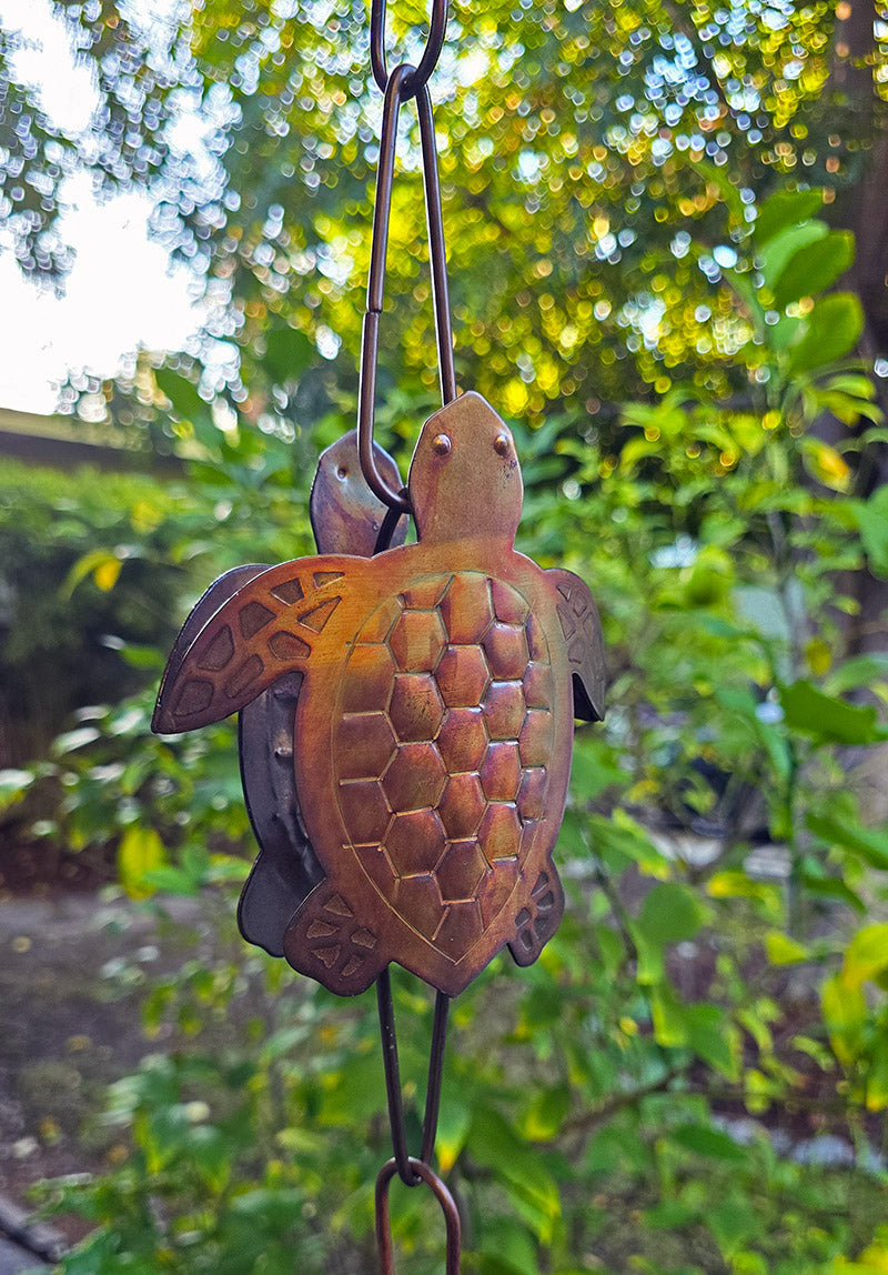 Turtles Steel Rain Chain Nature Series – RainChains.com