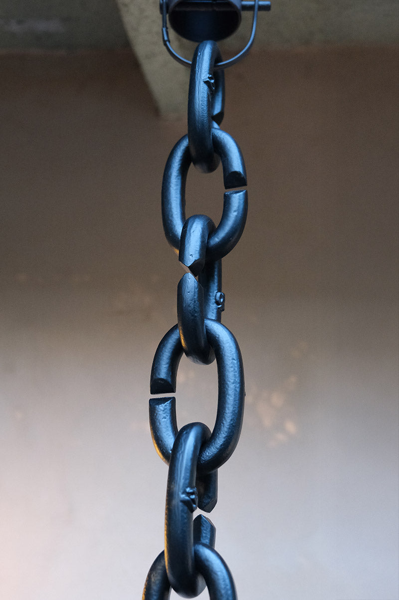 Black Cast Link Chain Powder Coated Black CL01-BLK