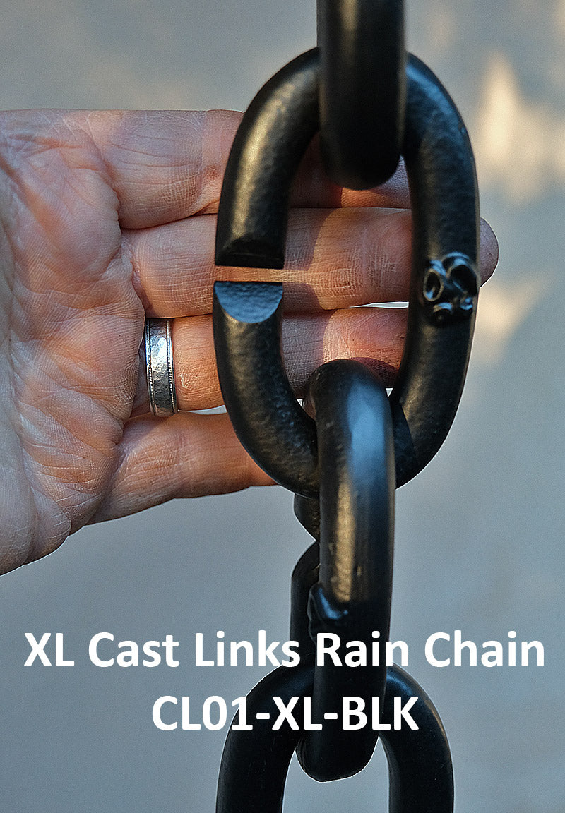 Black Cast Link Chain Powder Coated Black CL01-BLK