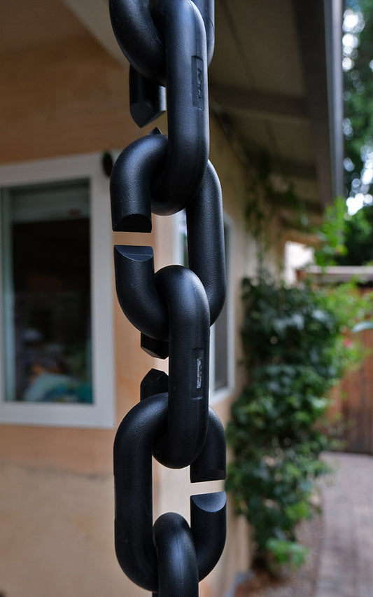 XXL Rain Chain BLACK injection molded PVC CL03-BLK