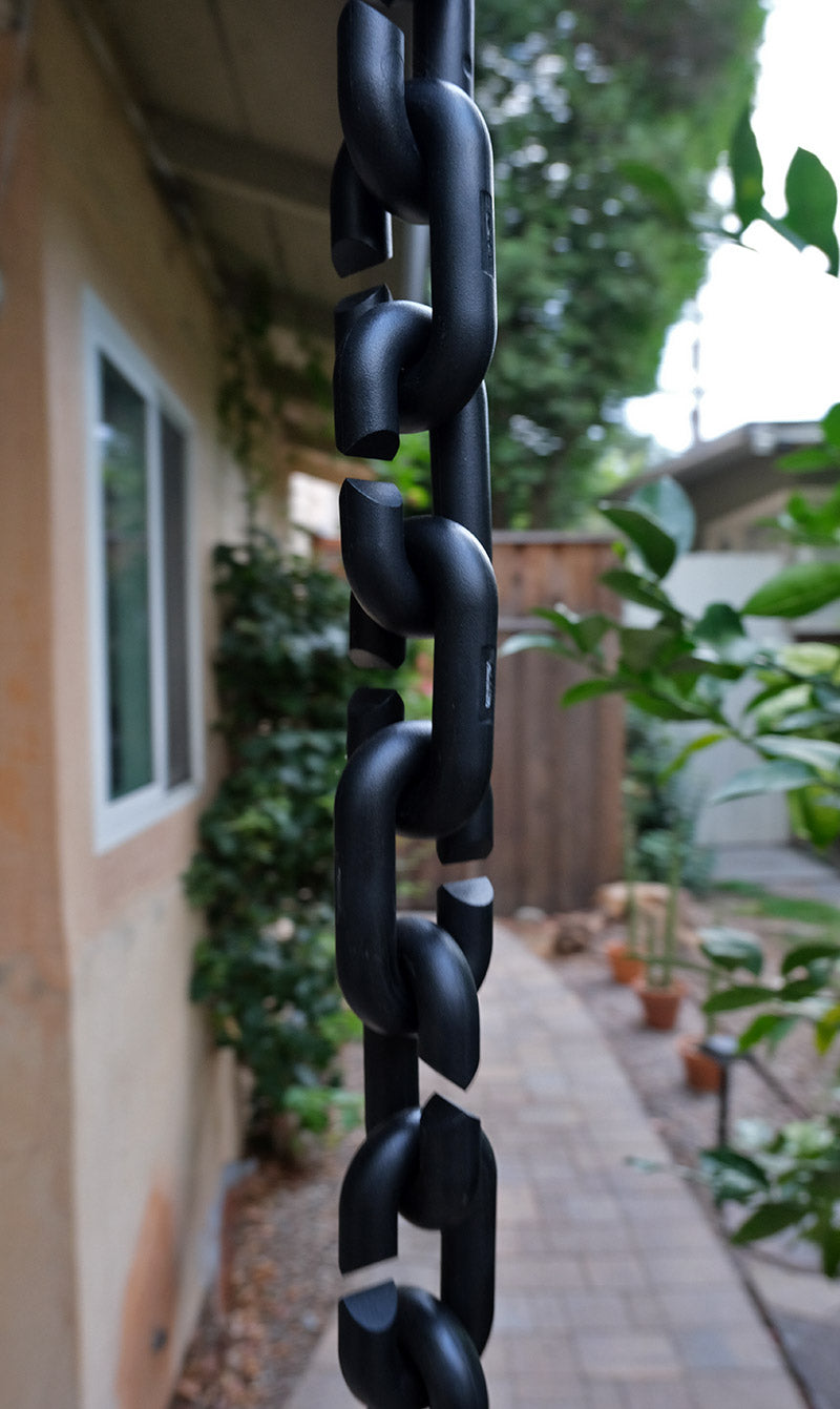 XXL Rain Chain BLACK injection molded PVC CL03-BLK