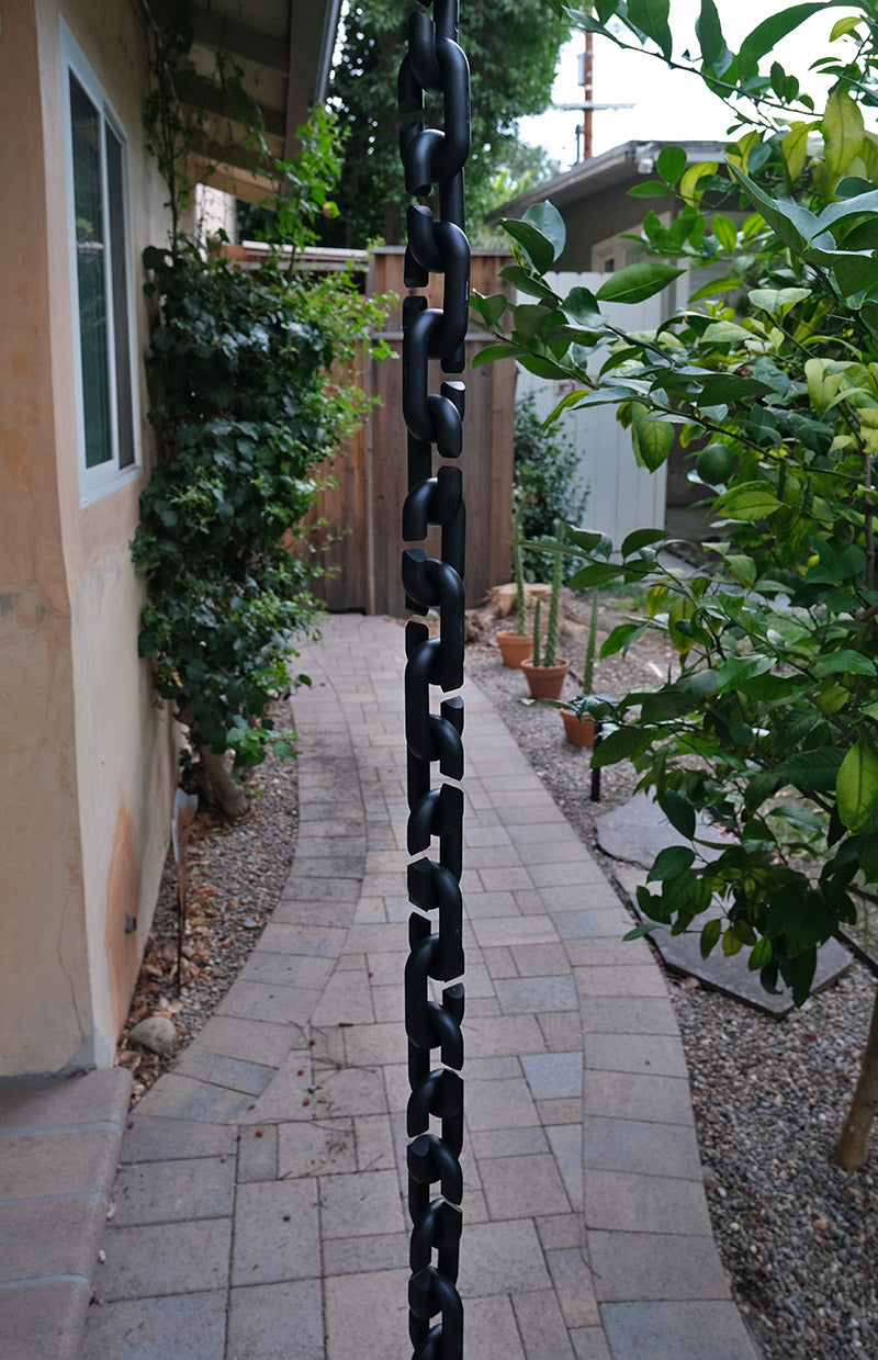 XXL Rain Chain BLACK injection molded PVC CL03-BLK