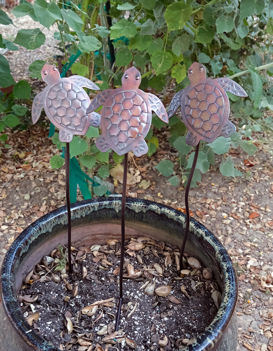GS-002 Turtles Garden Stakes (set of 3)
