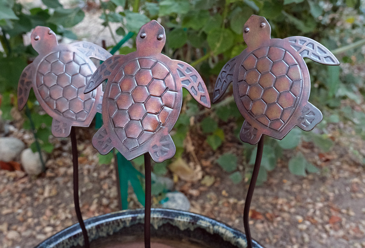 GS-002 Turtles Garden Stakes (set of 3)