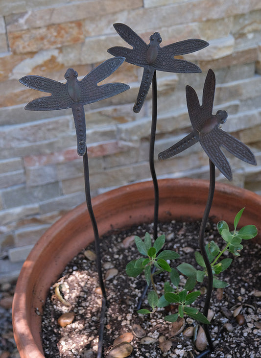 GS-003 Dragonfly Garden Stakes (set of 3)