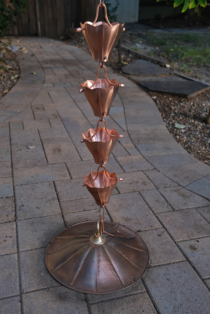 WFD001 Waterflow Deflector brass and copper rain chain anchor kit