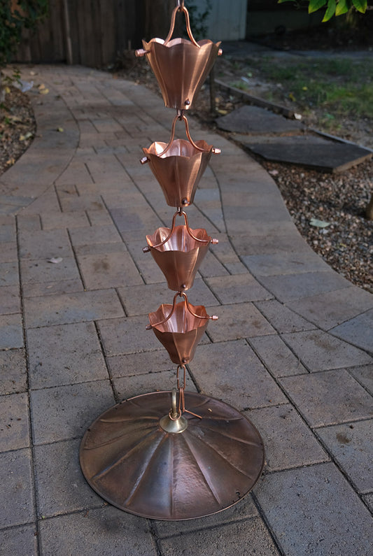 WFD001 Waterflow Deflector brass and copper rain chain anchor kit