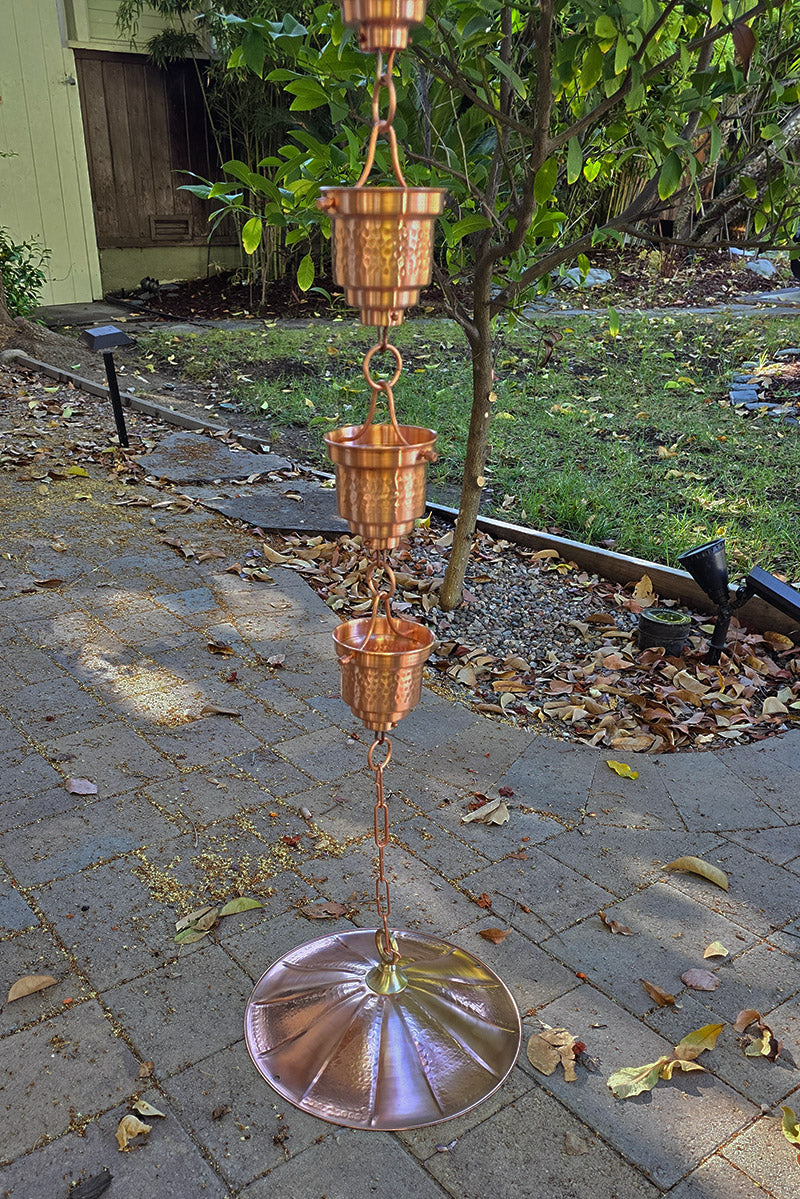 WFD001 Waterflow Deflector brass and copper rain chain anchor kit