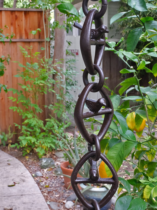 #BC03-BRZ Bird On a Wire Link Chain Cast Aluminum with Bronze Powder Coating