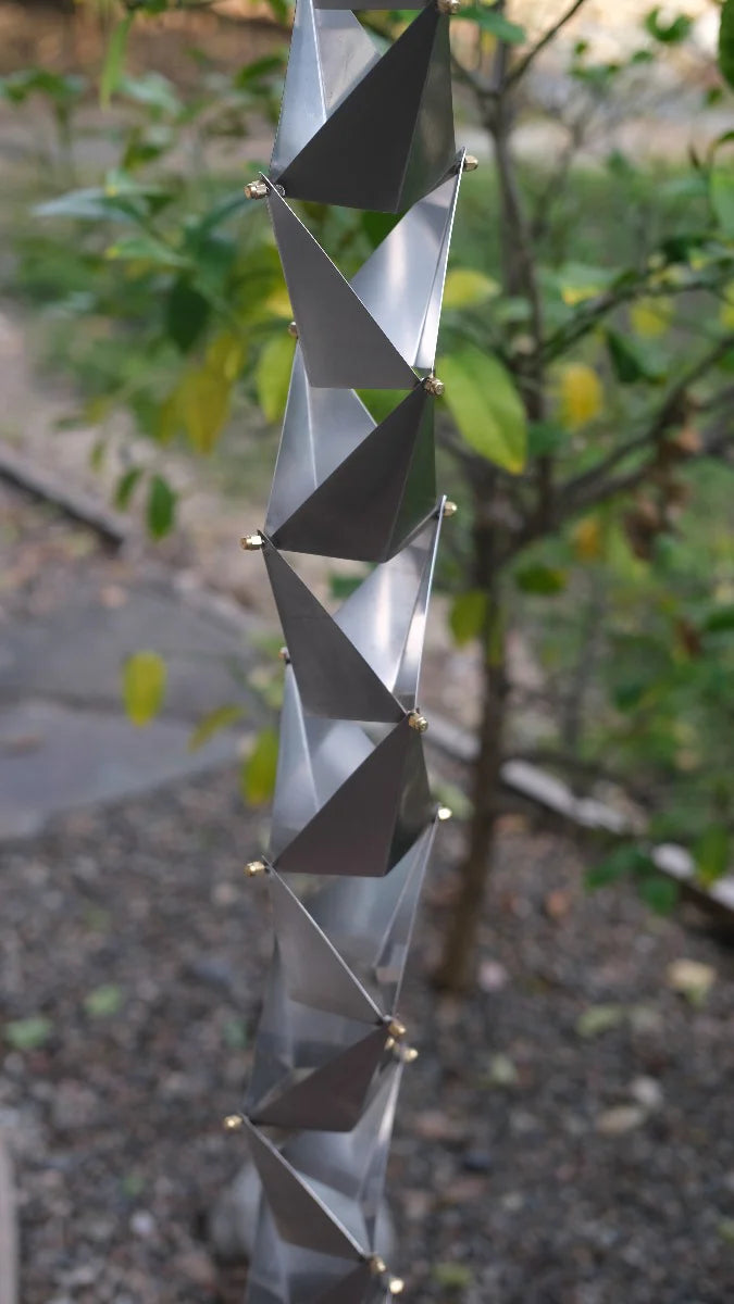 Origami™ Rain Chain brushed steel CLEARANCE