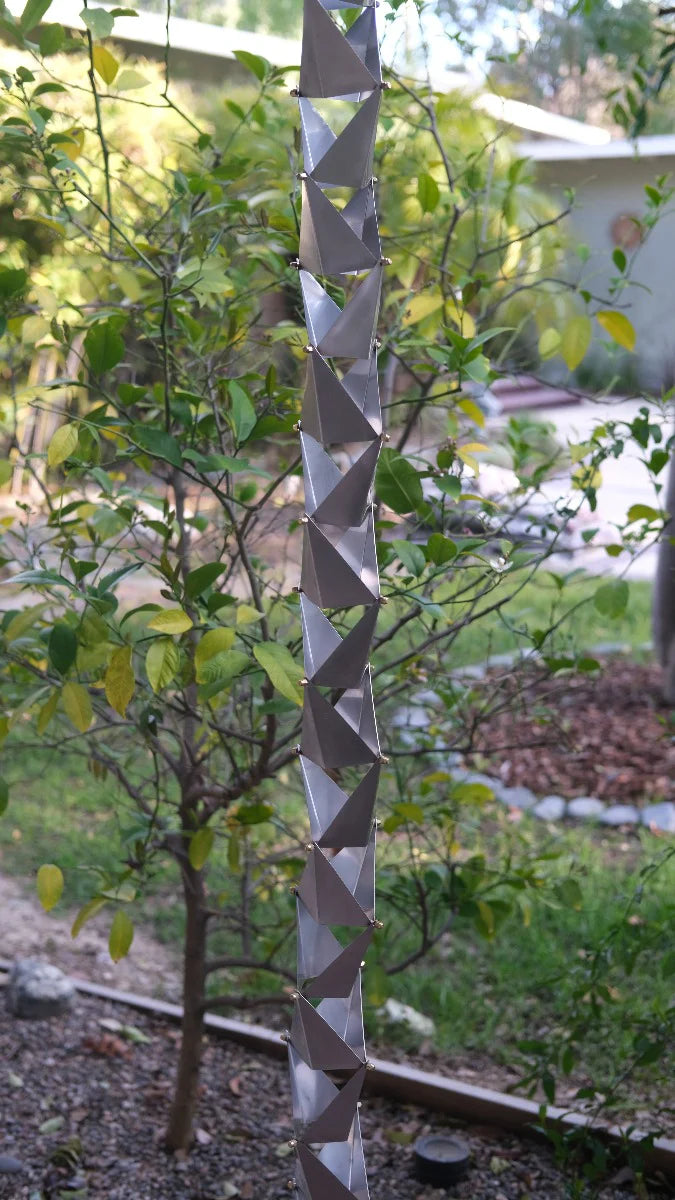 Origami™ Rain Chain brushed steel CLEARANCE