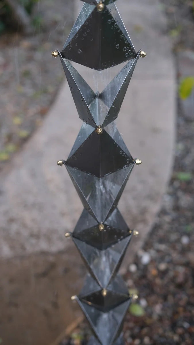 Origami™ Rain Chain brushed steel CLEARANCE