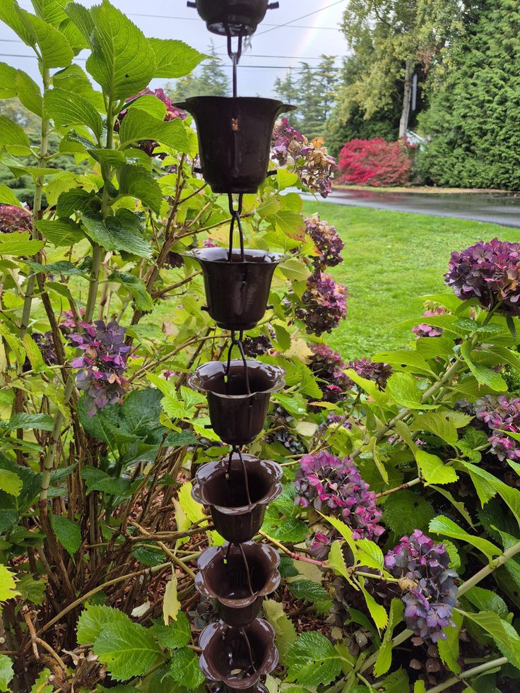 Bronze Flower Cup Rain Chain 3149-BRZ