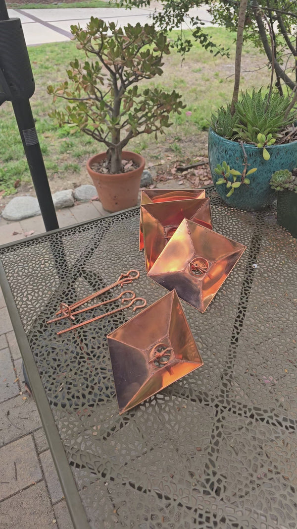 Pagoda Cups Square Copper Plated Rain Chain  4297-COP 
