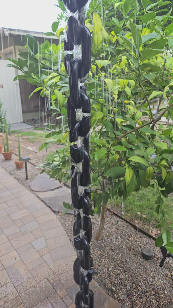 XXL Rain Chain BLACK injection molded PVC CL03-BLK 