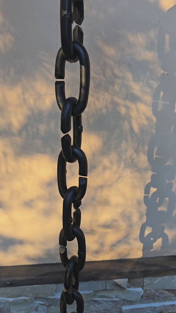 Black Cast Link Chain Powder Coated Black CL01-BLK 