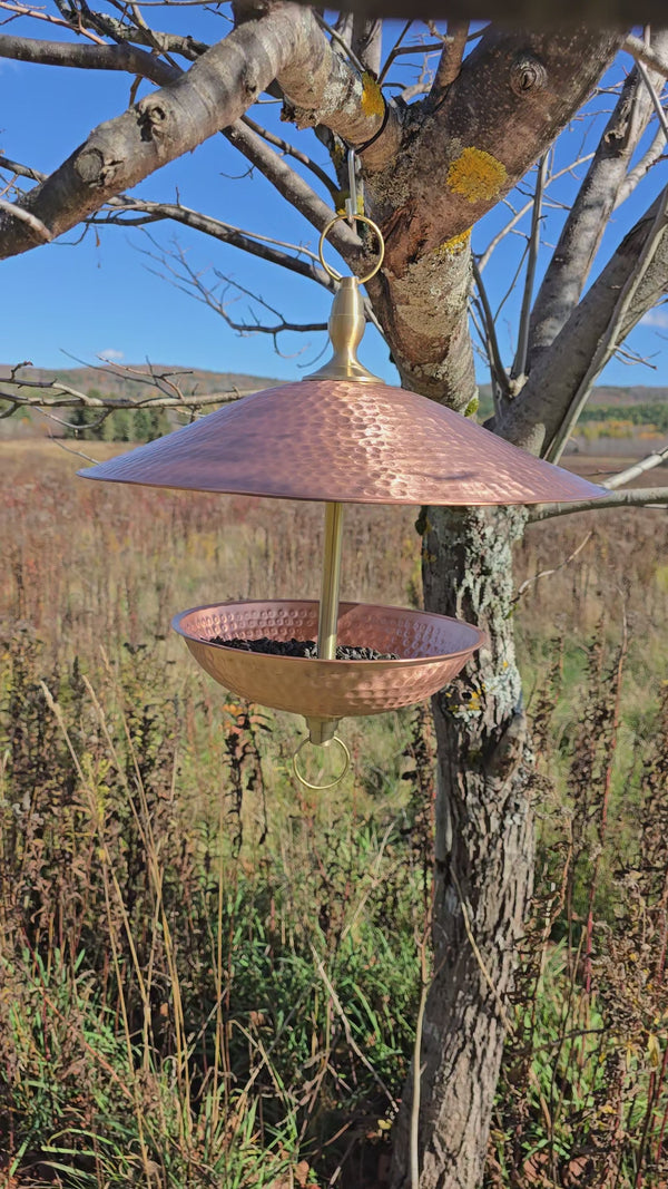 EasyFill™ Copper and Brass Round bird feeder 3102-B 