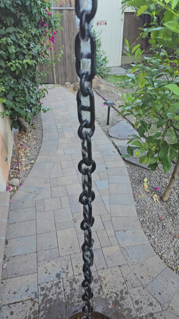 Black Anchor Link Rain Chain ANCH-01-BLK 