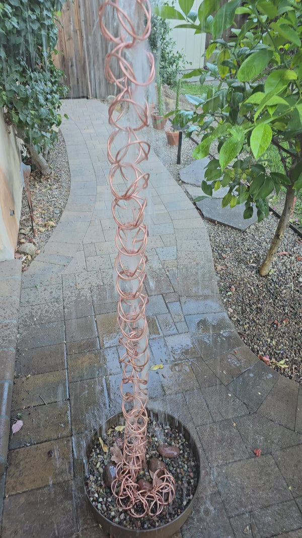 Geo Circles™ Pure Copper Rain Chain SKU 4595-COP 