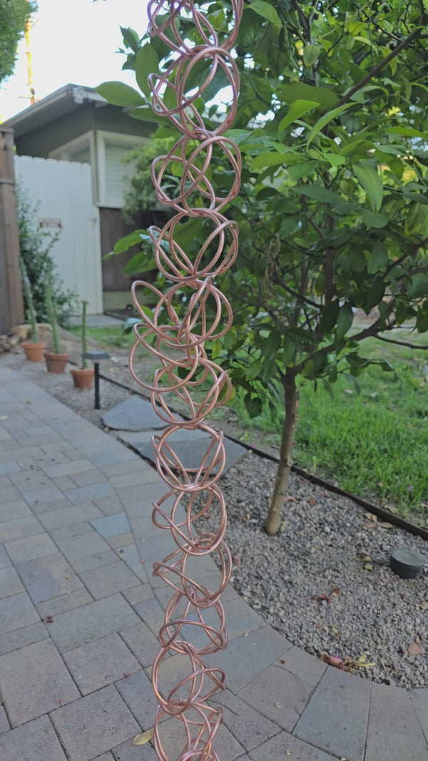 Geo Circles™ Pure Copper Rain Chain SKU 4595-COP 