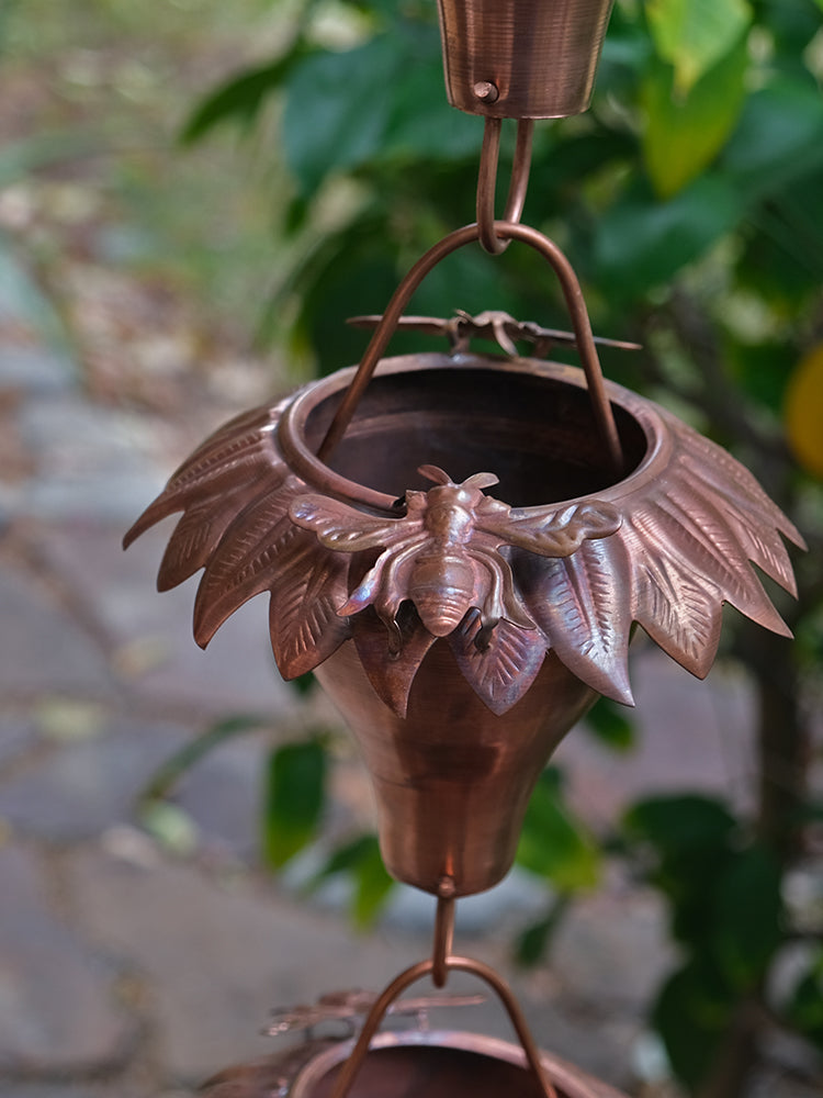 Pure Unfinished Copper Sunflower Cups #SU-43 – RainChains.com